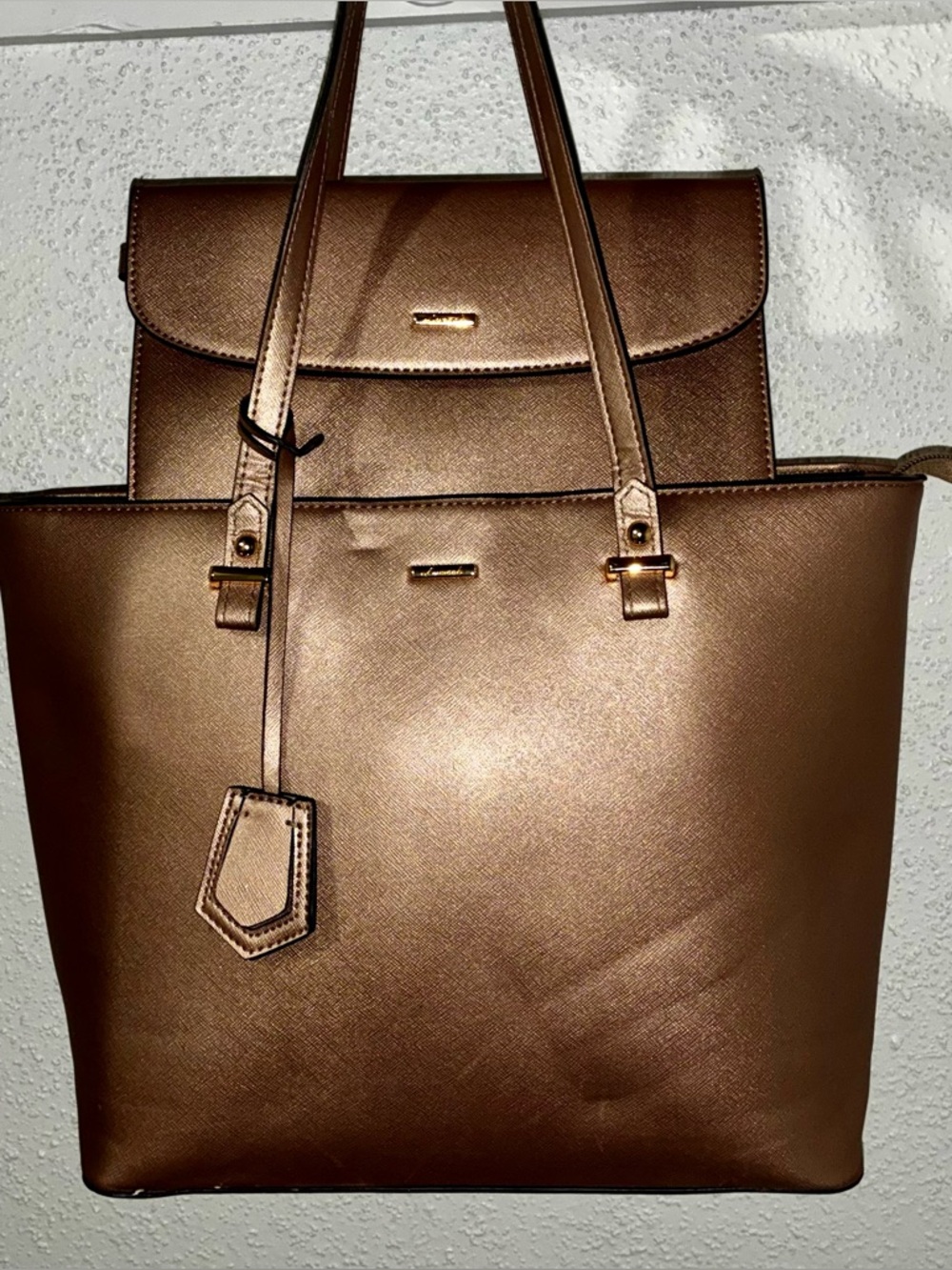 Lovevook Bronze Metallic Women’s Tote bag and Pouch